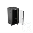 Lanberg 19" szabadon álló rackszekrény 24U (600x600, üvegajtó, lapraszerelt, LCD kijelző, fekete)