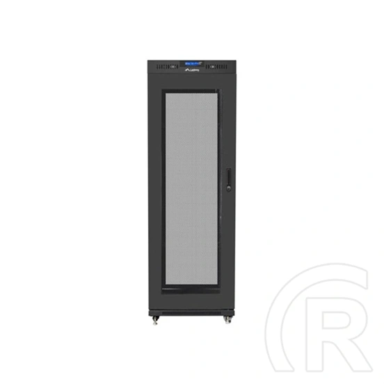 Lanberg 19" szabadon álló rackszekrény (37U, 600x800 mm, perforált ajtó, lapraszerelt, LCD kijelző, fekete)