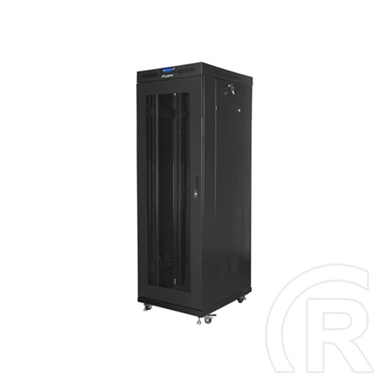 Lanberg 19" szabadon álló rackszekrény (37U, 600x800 mm, perforált ajtó, lapraszerelt, LCD kijelző, fekete)