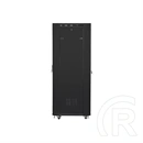 Lanberg 19" szabadon álló rackszekrény (37U, 600x800 mm, perforált ajtó, lapraszerelt, LCD kijelző, fekete)