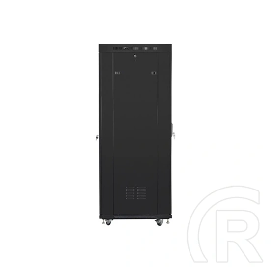 Lanberg 19" szabadon álló rackszekrény (37U, 600x800 mm, perforált ajtó, lapraszerelt, LCD kijelző, fekete)