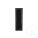 Lanberg 19" szabadon álló rackszekrény (42U, 800x800, lapraszerelt, 720mm mély, edzett üveg elöl, fém hátul, fekete)