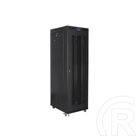 Lanberg 19" szabadon álló rackszekrény (42U, 800x800 mm, perforált ajtó, lapraszerelt, LCD kijelző, fekete)