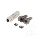 Lanberg CAT6A toldó 2x RJ45 (F/UTP, szerszám nélküli szerelés, ABS, fém, ezüst, átlátszó)