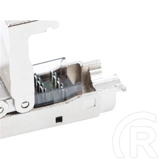 Lanberg CAT6A toldó 2x RJ45 (F/UTP, szerszám nélküli szerelés, ABS, fém, ezüst, átlátszó)