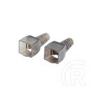 Lanberg CAT6A toldó 2x RJ45 (F/UTP, szerszám nélküli szerelés, ABS, fém, ezüst, átlátszó)