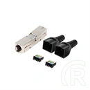 Lanberg CAT6 F/UTP toldó (2x RJ45, szerszám nélkül, ABS, fém, fekete, ezüst)