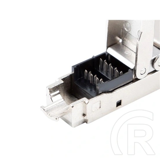 Lanberg CAT6 F/UTP toldó (2x RJ45, szerszám nélkül, ABS, fém, fekete, ezüst)
