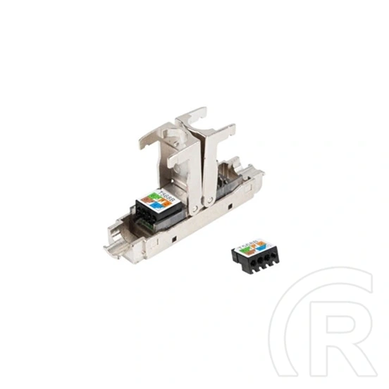 Lanberg CAT6 F/UTP toldó (2x RJ45, szerszám nélkül, ABS, fém, fekete, ezüst)