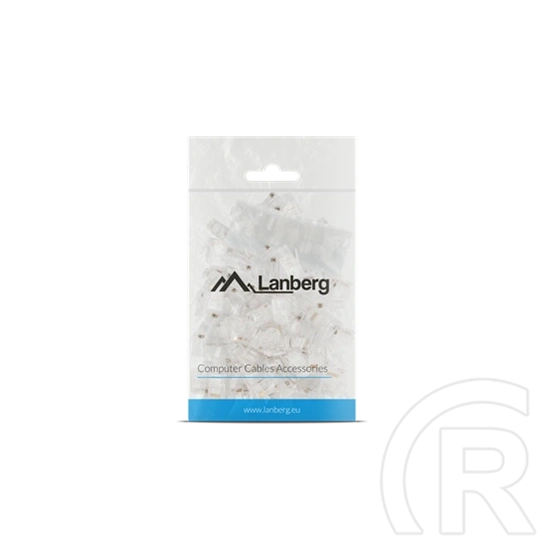 Lanberg CAT6 RJ45 csatlakozó (UTP, 8P8C, 100 db, műanyag, átlátszó)