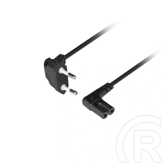 Lanberg CEE 7/16 -> IEC 320 C7 tápkábel (1,8 m, könyök, VDE, fekete)