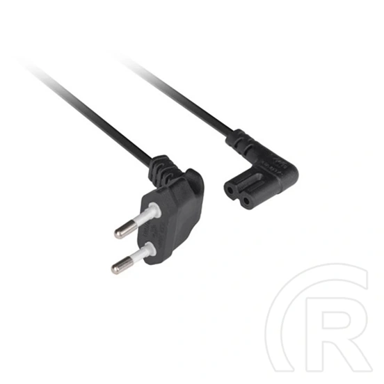 Lanberg CEE 7/16 -> IEC 320 C7 tápkábel (3 m, könyök, VDE, fekete)
