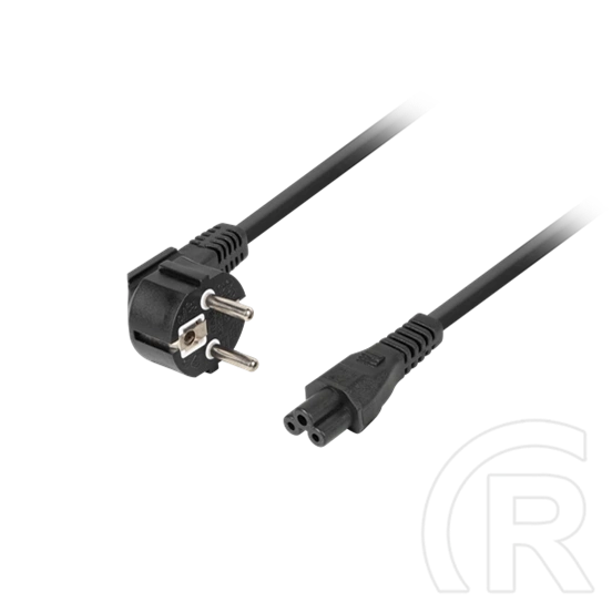 Lanberg CEE 7/7 (Mickey) > IEC 320 C5 tápkábel (1,8 m, VDE, fekete)