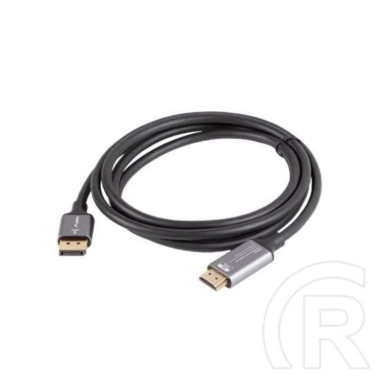 Lanberg DisplayPort (M) > HDMI (M) kábel (1,8 m, 4K, DisplayPort 1.2, HDMI 2.0, fekete, ezüst)
