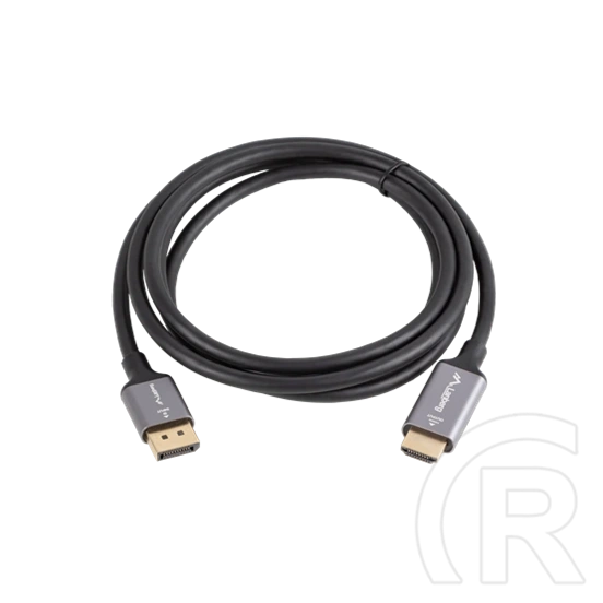 Lanberg DisplayPort (M) > HDMI (M) kábel (1,8 m, 4K, DisplayPort 1.2, HDMI 2.0, fekete, ezüst)