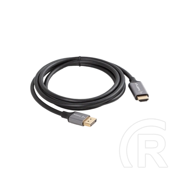 Lanberg DisplayPort (M) > HDMI (M) kábel (1,8 m, 4K, DisplayPort 1.2, HDMI 2.0, fekete, ezüst)
