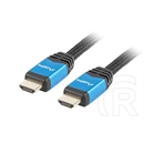 Lanberg HDMI M/M V2.0 kábel (3 m, fonott, rézvezetők, aranyozott csatlakozók, 18 Gb/s, fekete)