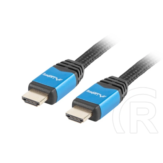 Lanberg HDMI M/M V2.0 kábel (3 m, fonott, rézvezetők, aranyozott csatlakozók, 18 Gb/s, fekete)