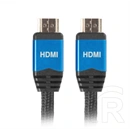 Lanberg HDMI M/M V2.0 kábel (3 m, fonott, rézvezetők, aranyozott csatlakozók, 18 Gb/s, fekete)