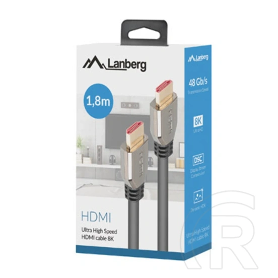Lanberg HDMI M/M V2.1 kábel (1,8 m, 8K@60Hz, fekete)