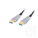 Lanberg HDMI (M/M) v2.0 kábel (20 m, optikai AOC, 18 Gb/s, 3840 x 2160, aranyozott csatlakozó, fekete, ezüst)
