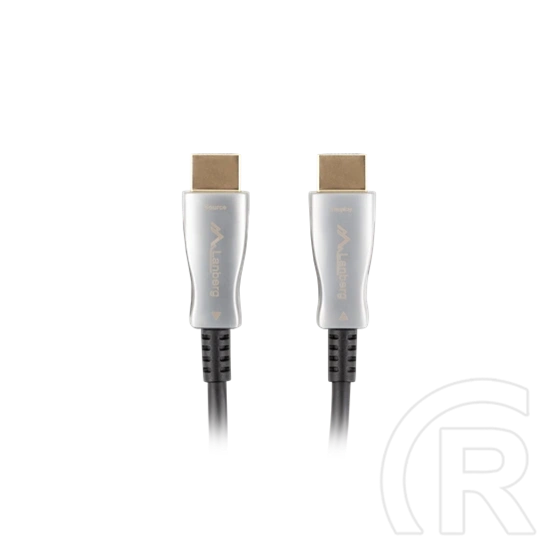 Lanberg HDMI (M/M) v2.0 kábel (20 m, optikai AOC, 18 Gb/s, 3840 x 2160, aranyozott csatlakozó, fekete, ezüst)