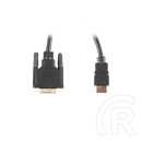Lanberg HDMI (M) - DVI-D (M) (24+1) kábel (1,8 m, Dual Link, aranyozott csatlakozók, dupla árnyékolás, 4K, fekete)