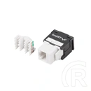 Lanberg Keystone modul (CAT6, U/UTP, szerszám nélküli, RJ45->LSA, AWG 22-26, PoE, fehér, fekete)