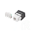 Lanberg Keystone modul (RJ45, CAT5e, U/UTP, szerszám nélküli, fehér, fekete)