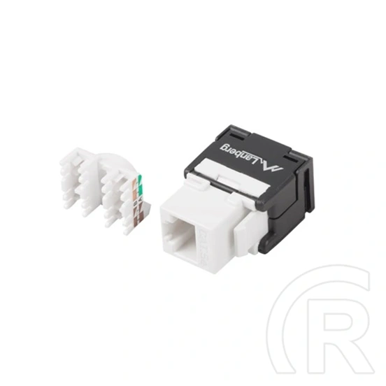 Lanberg Keystone modul (RJ45, CAT5e, U/UTP, szerszám nélküli, fehér, fekete)