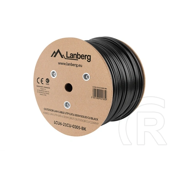 Lanberg LCU6-21CU-0305-BK Cat.6 UTP PE CU kültéri kábel (305 m)