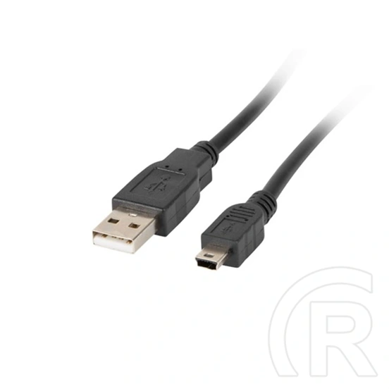Lanberg Mini USB - USB-A adatkábel (USB 2.0, 30 cm, aranyozott csatlakozó, fekete)