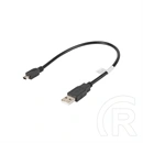 Lanberg Mini USB - USB-A adatkábel (USB 2.0, 30 cm, aranyozott csatlakozó, fekete)