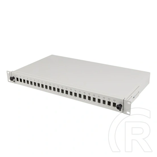Lanberg Optikai Patch Panel (19", 1U, 24 port, 24xSC simplex/24xLC duplex, kihúzható, szürke)
