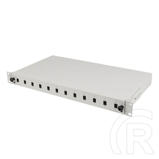 Lanberg Optikai patch panel (19", 1U, 12 port, 12xSC simplex / 12xLC duplex, szürke)