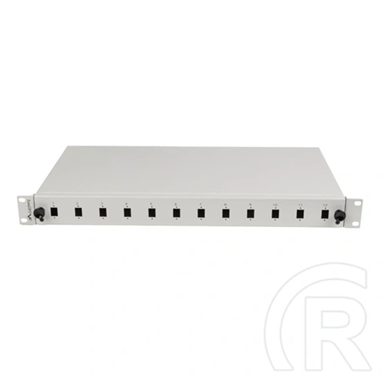 Lanberg Optikai patch panel (19", 1U, 12 port, 12xSC simplex / 12xLC duplex, szürke)