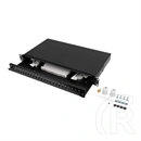 Lanberg Optikai patch panel (19", 1U, 24xST/24xFC, kihúzható, fekete)