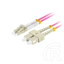 Lanberg Optikai szerelt patch MM LC/UPC - SC/UPC duplex (2 m, LSZH, OM4, 50/125, 3 mm, lila)