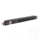 Lanberg PDU (19", 1U, 8 aljzat, IEC C13, C20 dugó, 2 m, 16 A, fekete)