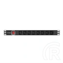 Lanberg PDU (19", 1U, 8 aljzat, IEC C13, C20 dugó, 2 m, 16 A, fekete)