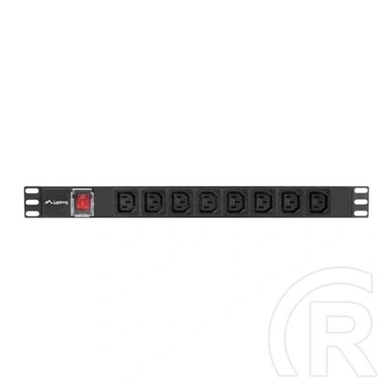 Lanberg PDU (19", 1U, 8 aljzat, IEC C13, C20 dugó, 2 m, 16 A, fekete)