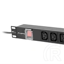 Lanberg PDU (19", 1U, 8 aljzat, IEC C13, C20 dugó, 2 m, 16 A, fekete)
