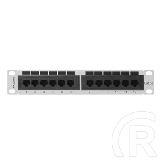 Lanberg Patch Panel (10", 1U, 12 port, CAT5e, szürke)