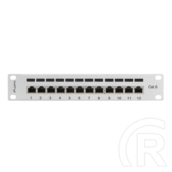 Lanberg Patch Panel (10", 1U, 12 port, CAT6, árnyékolt, szürke)