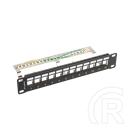 Lanberg Patch Panel (10", 1U, 12 port, FTP, árnyékolt, tehermentesítő, fekete)