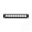 Lanberg Patch Panel (10", 1U, 12 port, FTP, árnyékolt, tehermentesítő, fekete)