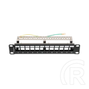 Lanberg Patch Panel (10", 1U, 12 port, FTP, árnyékolt, tehermentesítő, fekete)