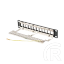Lanberg Patch Panel (10", 1U, 12 port, FTP, árnyékolt, tehermentesítő, fekete)