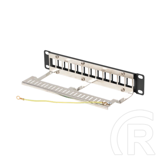 Lanberg Patch Panel (10", 1U, 12 port, FTP, árnyékolt, tehermentesítő, fekete)