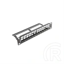 Lanberg Patch Panel (10", 1U, 12 port, tehermentesítővel, fekete)